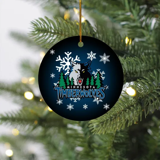 Discover Minnesota Basketball Timberwolves Team Christmas Ceramic Ornament
