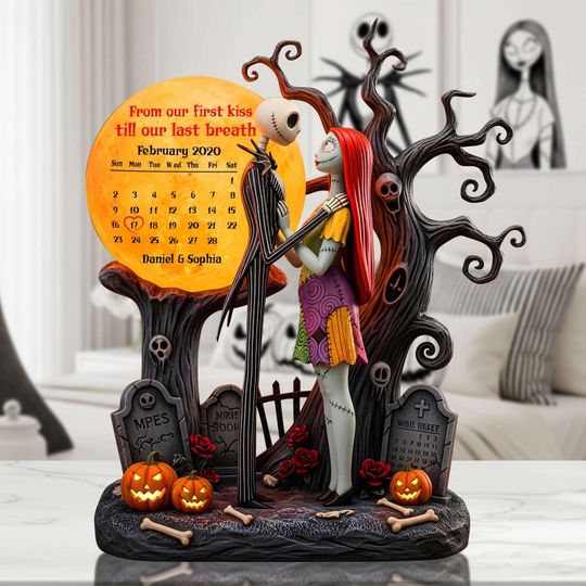 Personalized Jack & Sally Acrylic Plaque | Halloween Anniversary Gift, Couple Gift, Gift For Love Anniversary