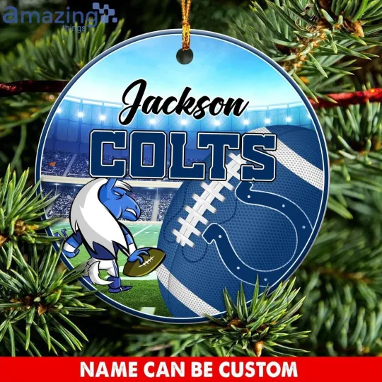 Discover Personalized Indianapolis Football Colts Team Christmas Ceramic Ornament Gift