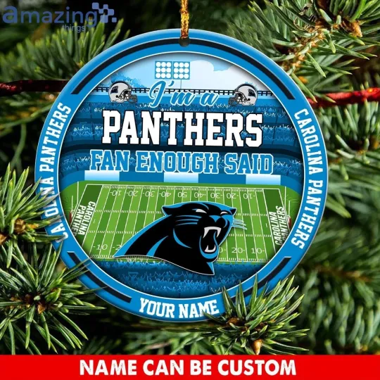 Discover Personalized Carolina Football Panthers Team Christmas Ceramic Ornament Gift