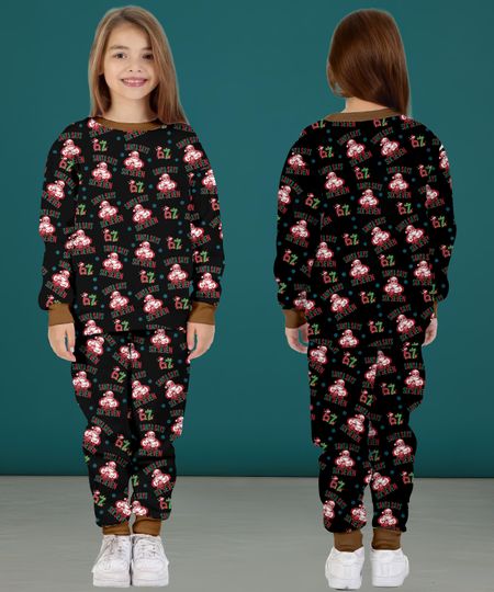 Santa Says Six Seven Christmas Pajamas Set For Women And Kid