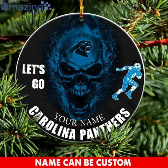 Discover Personalized Carolina Football Panthers Team Christmas Ceramic Ornament Gift