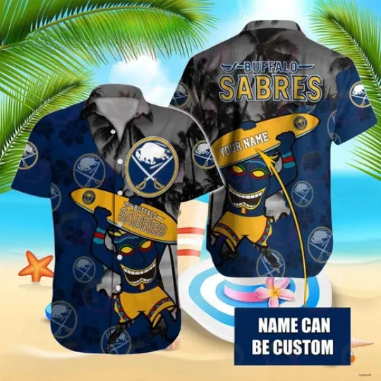 Personalized Buffalo Sabres Tropical Tiki Hawaiian Shirt Hockey Aloha Shirt