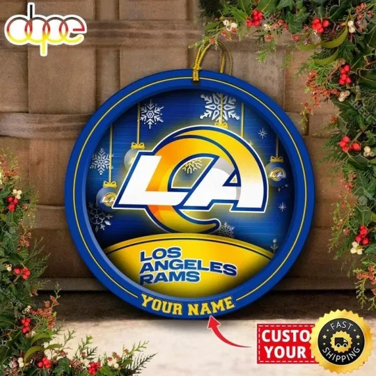 Discover Personalized Los Angeles Football Rams Team Christmas Ceramic Ornament Gift
