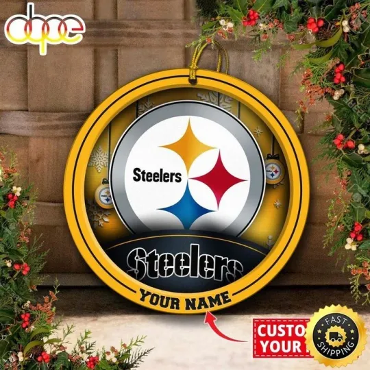 Discover Personalized Pittsburgh Football Steeler Team Christmas Ceramic Ornament Gift