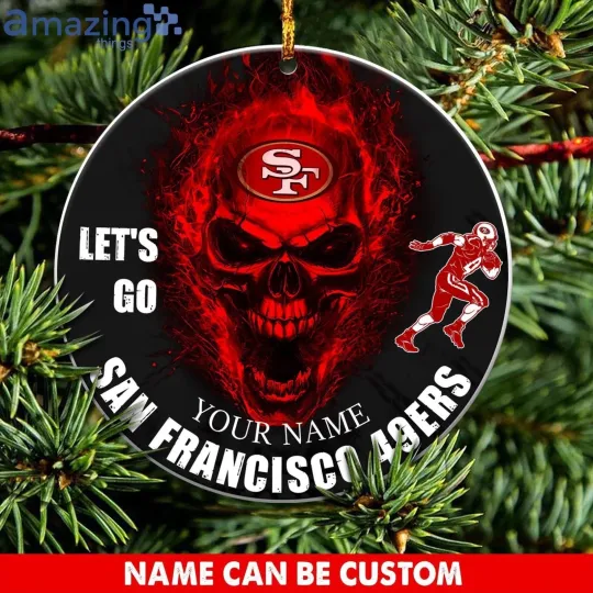 Personalized San Francisco Football 49ers Team Christmas Ceramic Ornament Gift