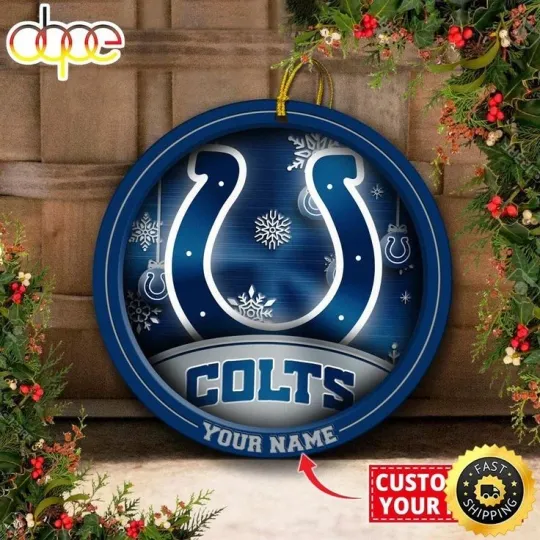 Discover Personalized Indianapolis Football Colts Team Christmas Ceramic Ornament Gift
