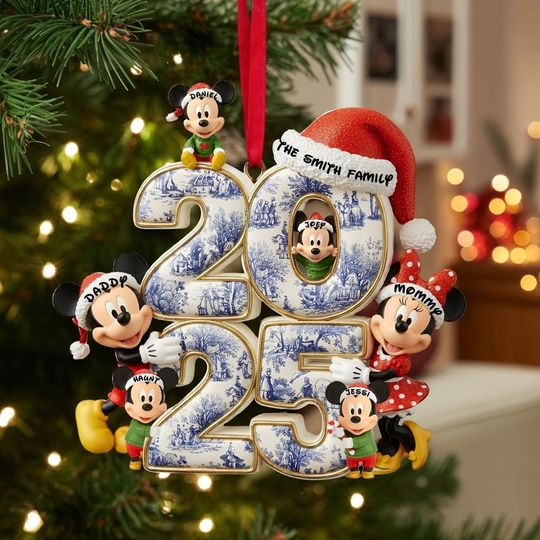 Discover Adorable Family Christmas Acrylic Ornament, Personalized Gifts For Family,Custom Disney Family Ornament, Disney Mickey Friend Christmas Tree