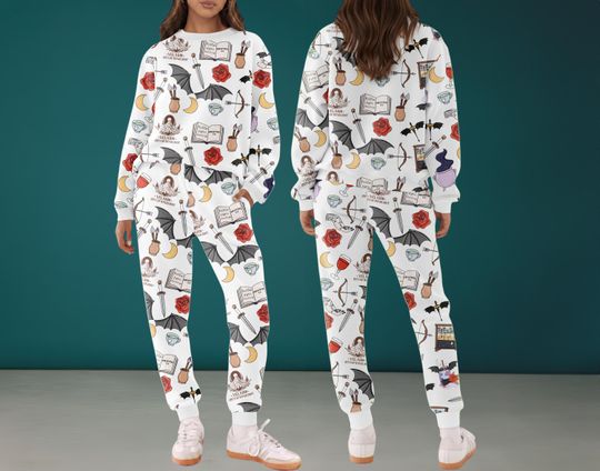 Acotar Satin Pajama Set For Women And Kids, ACOTAR Sweatshirt Set