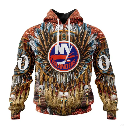 Discover Personalized New York Islanders Hoodie Special Native American Costume Pullover