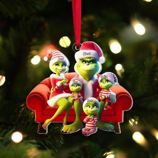 Discover Custom funny character Family Ornament 2025, Funny Christmas Ornament, Personalized Family Christmas Ornament