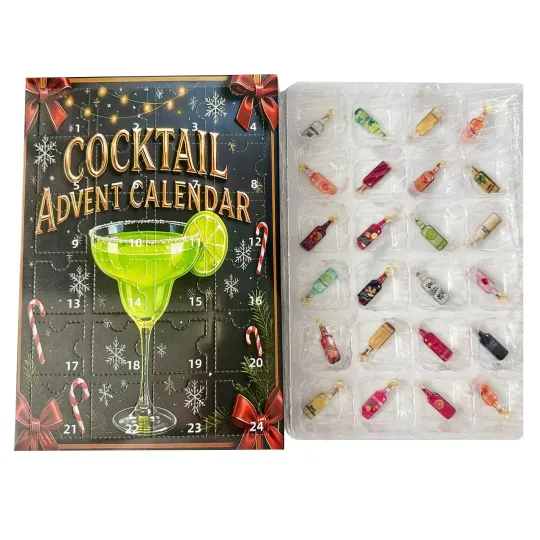 Discover 2025 2D Cocktail Acrylic Advent Calendar 24 Days Christmas Countdown Party Decor
