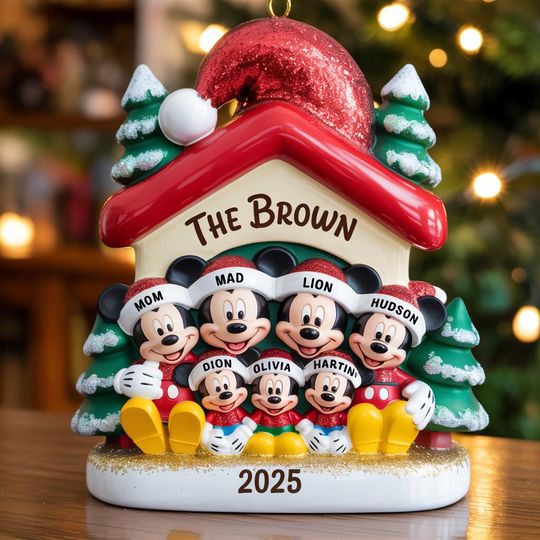 Discover Custom Mickey Mouse  Family Ornament, Personalized Acrylic Christmas Tree Decoration, Holiday Keepsake, Unique Xmas Gift 2025