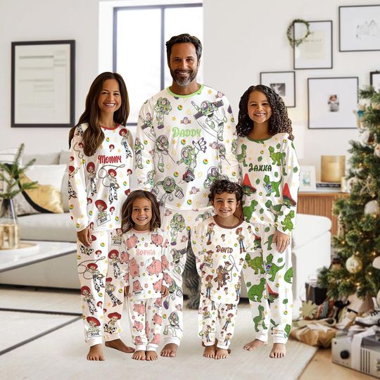 Discover Christmas Toy Story Group Matching Family Pajamas Set, Disney Characters Xmas Pajamas