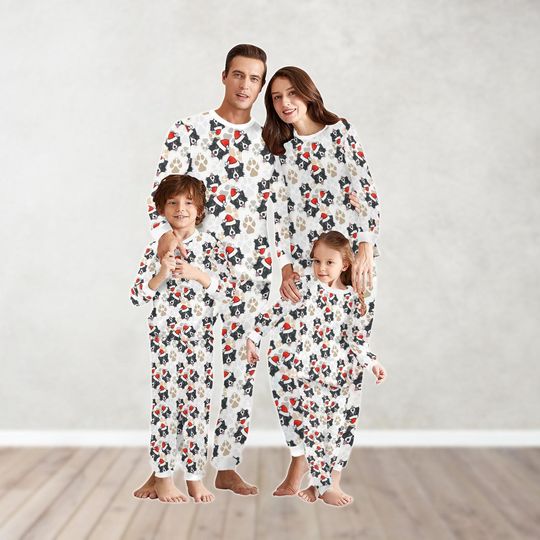Discover Christmas Border Collie Family Matching Pajamas Set, Dog Lover Christmas Pajamas