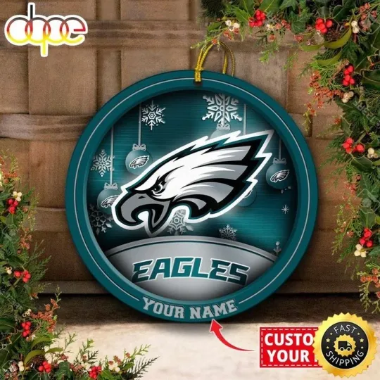 Discover Personalized Philadelphia Football Eagles Team Christmas Ceramic Ornament Gift