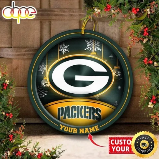 Discover Personalized Green Bay Football Packers Team Christmas Ceramic Ornament Gift