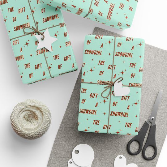 Discover Showgirl Mint & Orange Wrapping Paper: Fun Gift Wrap