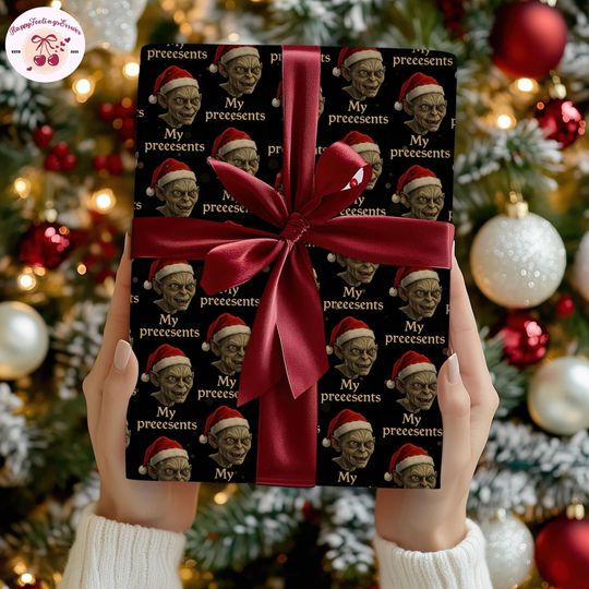 Discover My Preeesents Wrapping Paper Gifts, Goblin Family Matching, Goblin Preeesents Funny Meme Wrapping Gifts, Christmas Holiday Party 2025 Paper