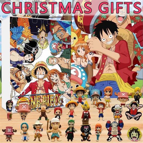 2025 One Piece Advent Calendar,24PCS One Piece Christmas Advent Calendar Gift Blind Box Xmas 24 Days Countdown,Christmas Gifts