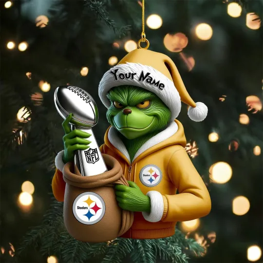 Discover Personalized Pittsburgh Football Team Steeler Christmas Ornament Holiday Gift