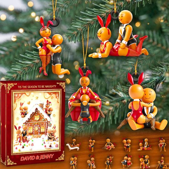 Discover Acrylic Advent Calendar Blind Box - Couple Christmas Decor, Custom Married Ornament, Gingerbread Xmas Decor