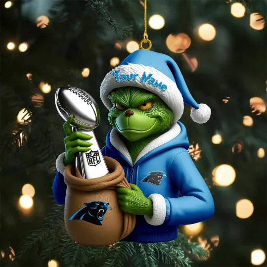 Discover Personalized Carolina Football Team Panthers Christmas Ornament Holiday Gift