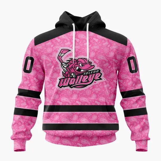 Discover Personalized Toledo Walleye Pink Fights Breast Cancer Hoodie, Long Sleeve Shirt
