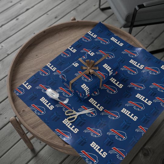 Buffalo Bills Wrapping Paper - Sports Gift Wrap for Game Day, Birthdays, Tailgates, Holidays