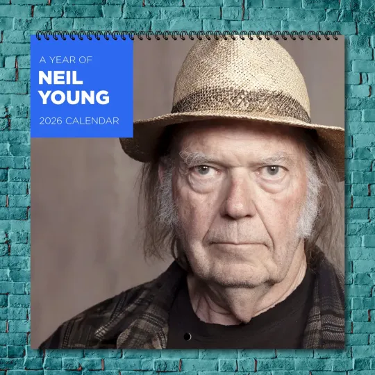 Discover Neil Young 2026 Wall Calendar, 12-Month Celebrity Calendar Fan Gift
