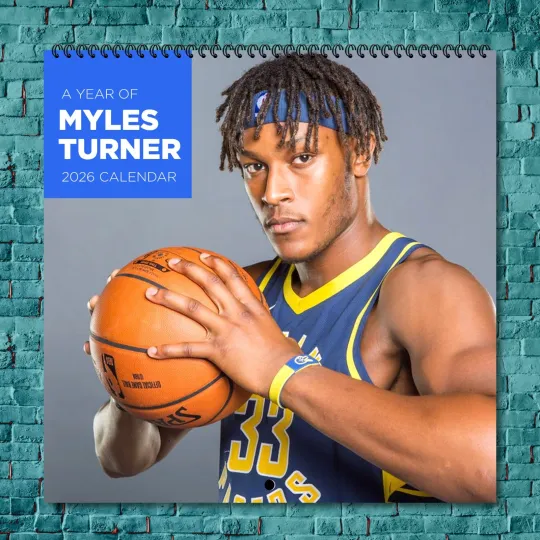 Discover Myles Turner 2026 Wall Calendar, 12-Month Celebrity Photo Calendar