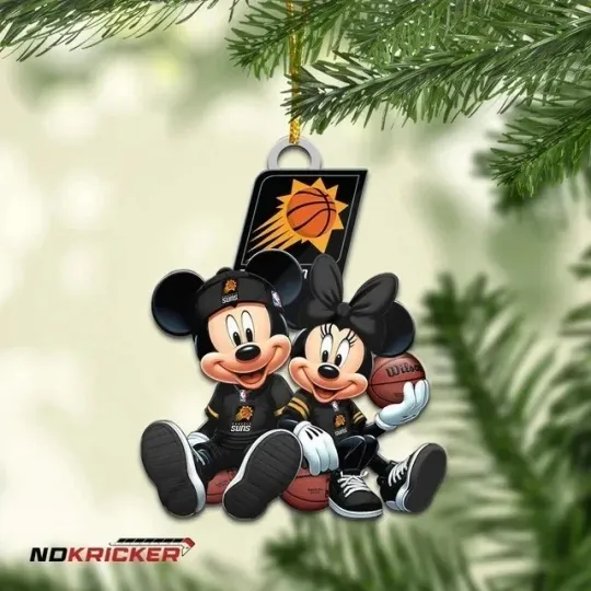 Discover Personalized Phoenix Basketball Suns Team Mickey Minnie Christmas Ornament Gift