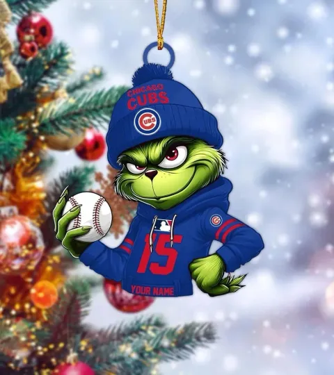 Discover Personalized Chicago Baseball Cubs Team funny character Christmas Ornament Gift Decor