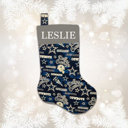 Dallas Cowboys Christmas Stocking with Custom Name