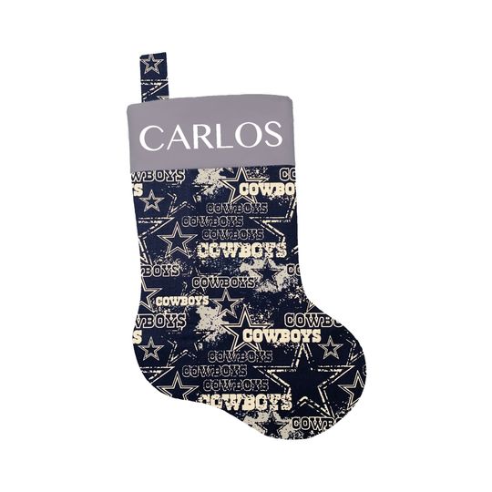 Dallas Cowboys Christmas Stocking with Custom Name