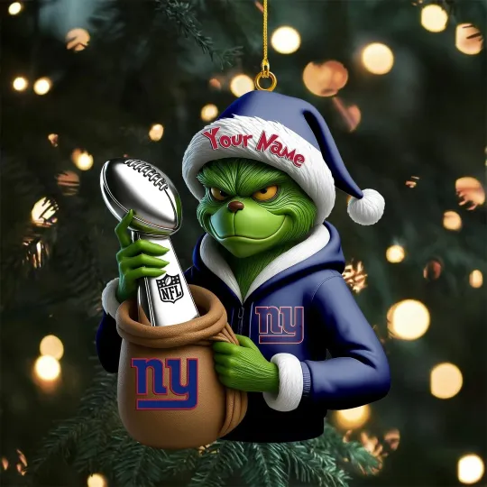 Discover Personalized New York Football Team Giants Christmas Ornament Holiday Gift Decor