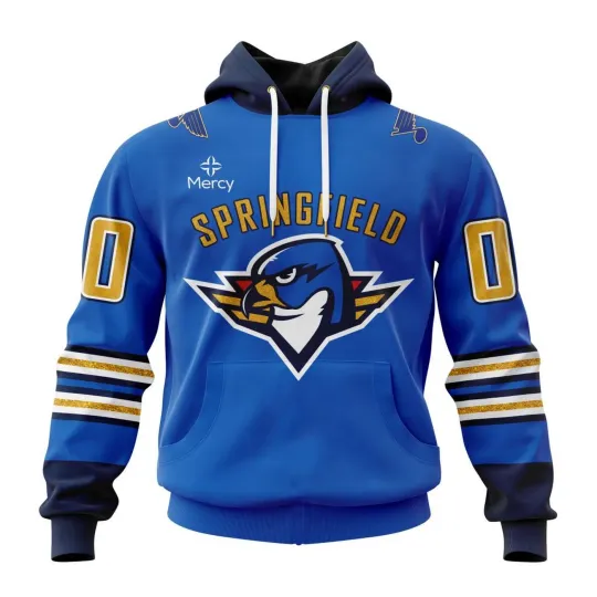 Personalized Springfield Thunderbirds Hoodie 2025/26 Blue Men's Fan Gear Gift