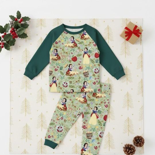 Discover Snow White Pajama Set, Green Disney-Inspired Family PJs