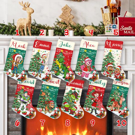 Discover Custom Disney Pixar Toy Story Christmas Stockings, Disney Family Christmas Tree Decorations, Buzz Lightyear Stocking, Disney Xmas Socks