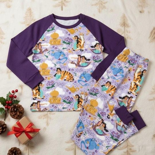 Discover Aladdin & Jasmine Pajama Set, Purple Disney-Inspired Sleepwear