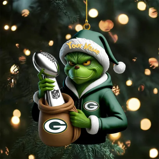Discover Personalized Green Bay Football Team Packers Christmas Ornament Holiday Gift