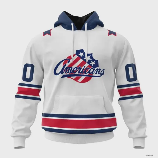 Discover Personalized Rochester Americans 2025 Away Hoodie, Zip Up, Long Sleeve, T-Shirt
