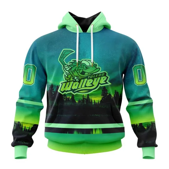 Personalized Toledo Walleye Northern Lights Hoodie