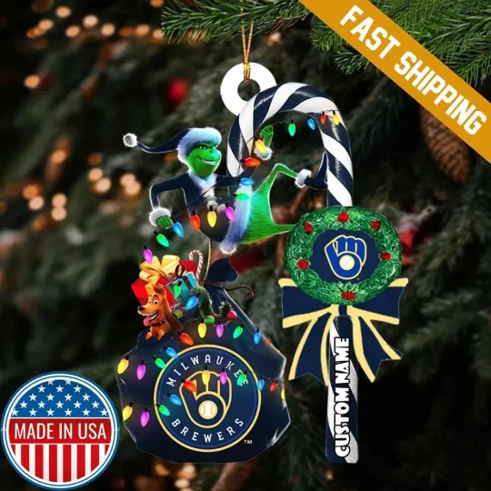 Personalized Milwaukee Baseball Brewers Team funny character Christmas Ornament Gift