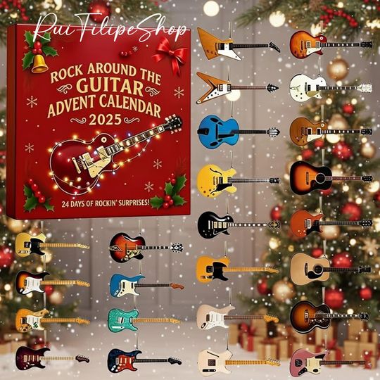 Discover Acrylic Advent Calendar Blind Box - Rock Around the Guitar 2025, 24 Mini Guitar Collectibles for Music Lovers and Musicians