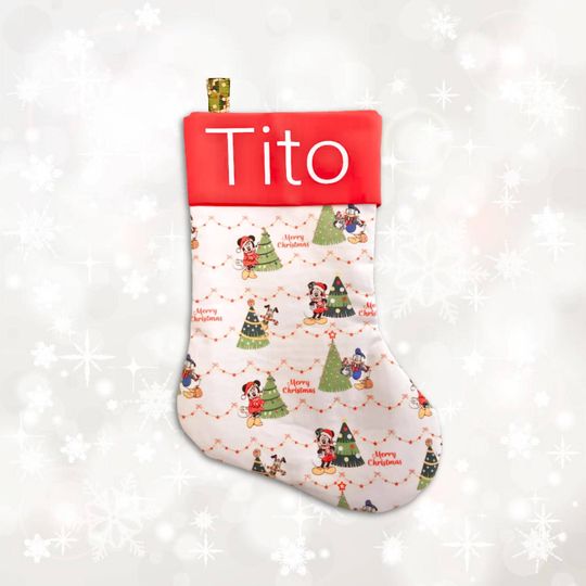 Discover Mickey& Friends Christmas Stocking with Custom Name