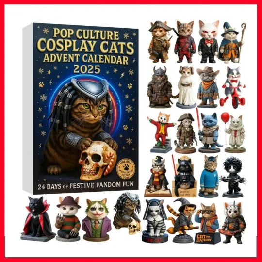 Discover 2025 Pop Culture Cosplay Cats Advent Calendar Acrylic 2D Flat Pendant Countdown
