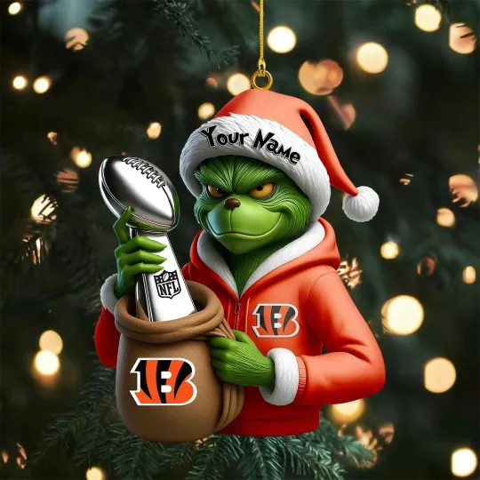 Personalized Cincinnati Football Team Bengals Christmas Ornament Holiday Gift