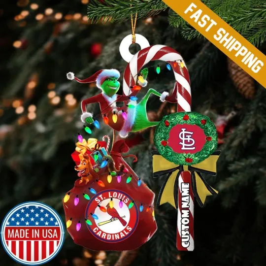 Personalized St. Louis Baseball Cardinals Team funny character Christmas Ornament Gift