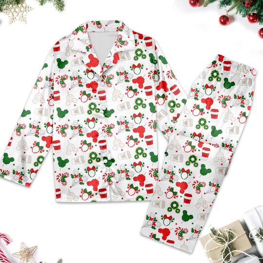 Discover Mickey Mouse Christmas Pajamas, Mickey Ears Pajamas Set, Minnie Mouse Xmas Party Pyjamas